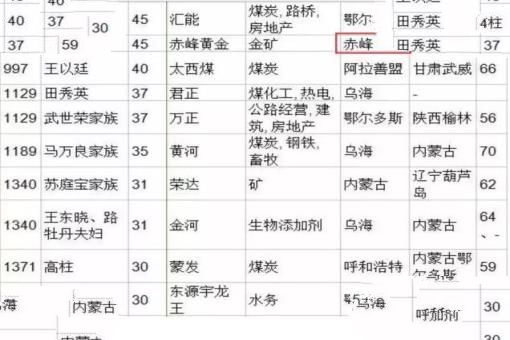 2016胡润百富榜内蒙古富豪，杜江涛215亿的身价成首富